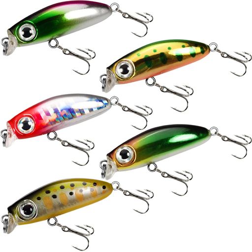 釣りVMSIXVMメバルアジプラグルアー渓流小型のシンキングミノー5色10色セットリップ付フィッシングルア..