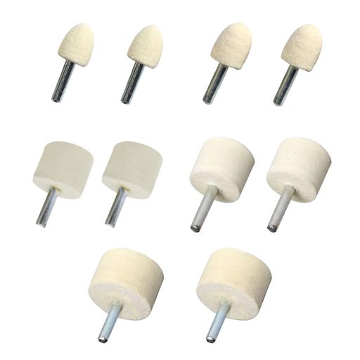 DFsuccesフェルトバフ10ピースセット6mm軸軸付フェルト羊毛研削ヘッド精密フェルト電動ドリル用鏡面研..