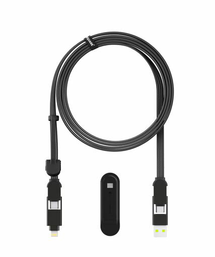 Rolling SquareinCharge XL 2m 充電ケーブル オーガナイザー付属 マルチUSBケーブル 6-in-1 100W 超高速充電 ロングケーブル スマホ タブレット ノートPC USB-C Lightning MicroUSB