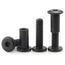 10本入スクリューポストM6黒ベルトバックルバインディングボルト炭素鋼家具スナー(M6*50)