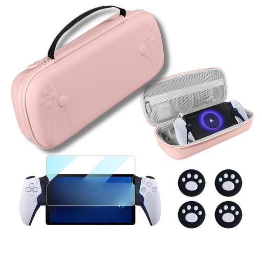 【LIMSE】PSPortal用4in1アクセサリーセット」収納ケース+強化ガラスフィルム+親指保護カバー2セット耐衝撃・防水・持ち運び便利【PSポータル専用】ピンク 【LIMSE】PSPortal用4in1アクセサリーセット」収納ケース+強化ガラスフィルム+親指保護カバー2セット耐衝撃・防水・持ち運び便利【PSポータル専用】ピンク
