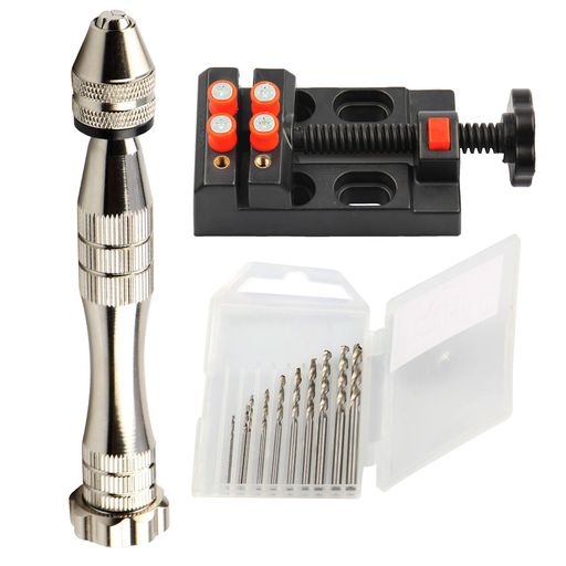 KEWAYOハンドドリルセットマイクロドリルピンバイスPCB手動ドリまんりき卓上小型卓上万力ミニしっかり..