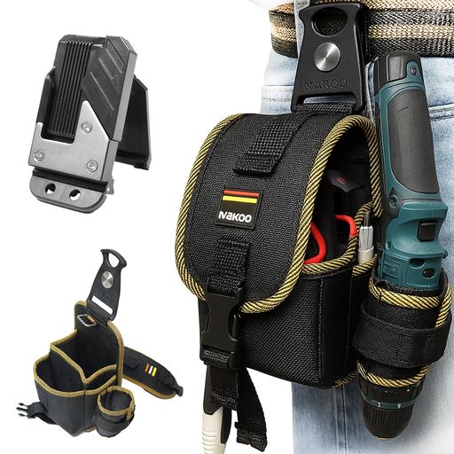 [TIMOTHY]腰袋工具差し2段釘袋小物入れセフ工具ポーチ着脱式工具ホルダー付きフタ取り外し可能軽