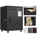 VIAWELL宅配ボックス屋外宅配BOXポスト大容量防災防水防塵置き配ボックス盗難防止両開き簡単設置郵便受け案内ステッカー付き個人宅自宅用一戸建て用屋外ブラック(1段式)