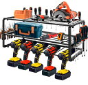 Rxakuded電動工具収納壁マウントスタイルツールストレージ3段鉄パワーツールドリル用多機能ドリルツールシェルフツールストレージ長さ49CM幅20CM高さ20CM