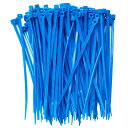 耐候性頑丈なナイロン結束バンド長さ100mm幅2.5mm(結束長さ70mm)ブルー/BLUE/青色/300本入ナイロンケーブルタイ高耐久ケーブルジップタイ高耐久コードストラップ自動ロックラップマルチカラ…