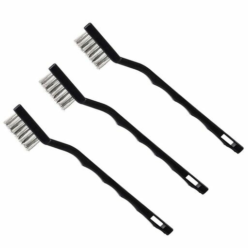 DEVENTORZワイヤーブラシステンレス3本組ステンレス全長17cmコンロレンジフード隙間キッチンの死角錆および高輝度洗浄ワイヤーブラシセット
