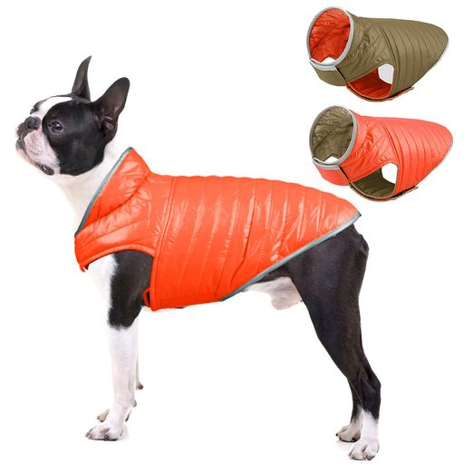 Tinsin犬服ペット防寒着秋冬綿服冬用綿服犬コート小型犬中型犬大型犬向け愛犬猫服ジッパー穴付き袖なし防水防風雪濡れ防止反射軽量マジックテープ着脱簡単暖かい