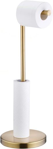 YUET自立式トイレットペーパーホルダー自立式折りたたみ式ペーパーホルダースタンド収納ステンレススチールバスルーム防錆台座自立式ディスペンサー5個収納(ゴールド) YUET自立式トイレットペーパーホルダー自立式折りたたみ式ペーパーホルダースタンド収納ステンレススチールバスルーム防錆台座自立式ディスペンサー5個収納(ゴールド)