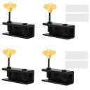 Granmagazz窓ロックストッパー窓ストッパー4個セット窓ロックサッシストッパー網戸ロック防犯ストッパー工具付きベランダ窓鍵対策転落防護徘徊防犯調整可能補助錠インストールが容易防…