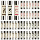 XIATIAOSANN42個3つの値6.3X25MM0.25X1インチ3A5A13Aアンペア240V速断セラミック管ヒューズアソートメントキットパッケージ透明プ...