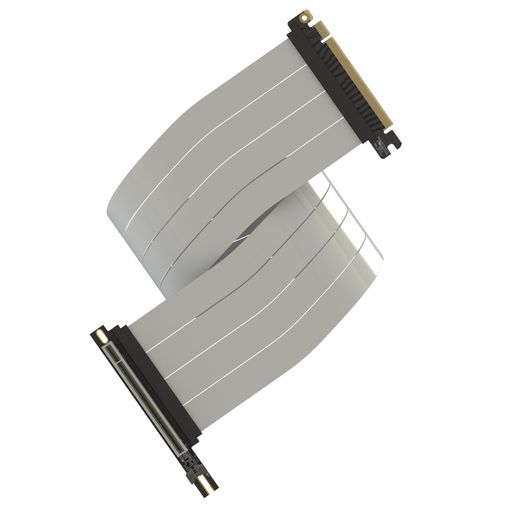 LINKUP - AVA5アーマー PCIE 5.0 ライザーケーブル | 右角 ホワイト 70cm(全長 74cm)