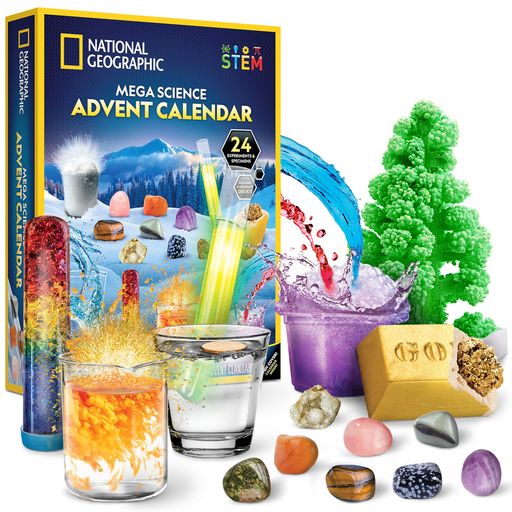 NATIONALGEOGRAPHICScienceKit&RockCollectionアドベントカレンダー2025–ジャンボアドベントカレンダー24日間の科学実験宝石など子供用STEMプロジェクト8~12歳のお子様向け