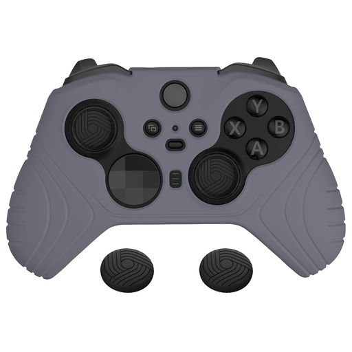 PlayVitalXboxEliteWirelessControllerSeries2Coreに対応用保護カバー、ソフトラバースキンやサムスティックキャップカバー付き【グレー】
