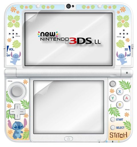 Newニンテンドー3DSLL専用液晶保護フィルムデコレーションシール付スティッチ Newニンテンドー3DSLL専用液晶保護フィルムデコレーションシール付スティッチ