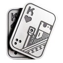 WERCOWNEWDECOMPRESSIONメタルポーカーFIDGET_SLIDER、手動で回転させる大人のオフィスの減圧玩具圧力を和らげるおもちゃ大人用(KK)K-シルバー