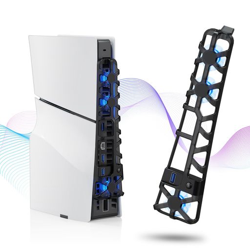 【新型PS5Slim用冷却ファン】CHIPETTYPS5スリム用冷却ファン3段階風速【熱暴走対策】LED雰囲気ライトUSB3.0端子付き低騒音急速冷却放熱プレステ5スリムディスク/デジタル版対応新型ps5Slim用