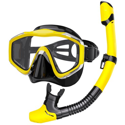 シュノーケリングマスクシュノーケルセット大人用ドライ式シュノーケリングセット潜水メガネ男女兼用曇..