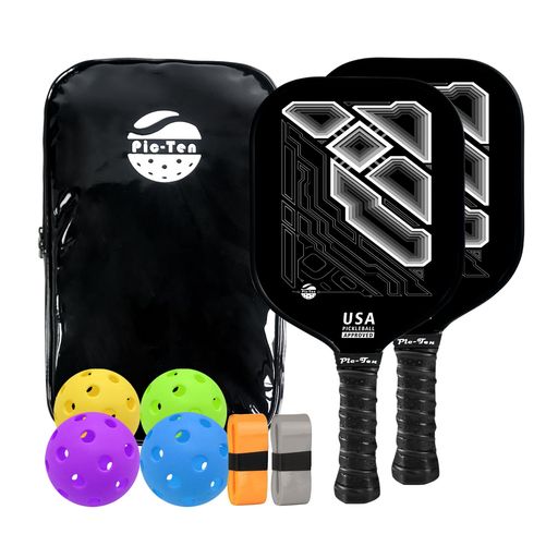 プロフェッショナルピックルボールパドルセット軽量カーボンファイバー製ピックルボール競技用ラケット..