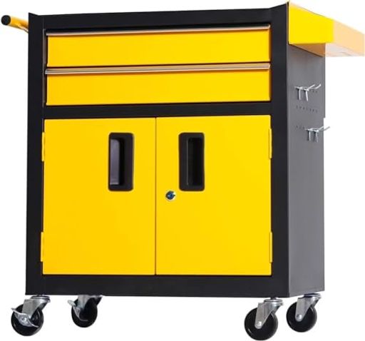 TUIYIDUOツールトロリーツールキャビネット【耐荷重300kg】3段工具カート引き出しと360°回転キャスター..