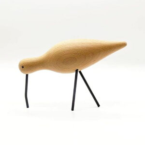 (HEJ!E)ハマシギSHOREBIRD鳥木製置物オブジェ北欧雑貨ウッドアニマルフィギュアこけしインテリア人形ウォールデコ(大)