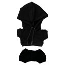 niannyyhouse15cmぬいぐるみ服ストレッチソリッドカラースポーツウェアパーカーズボン着せ替え綿人形アクセサリー(black15cm)