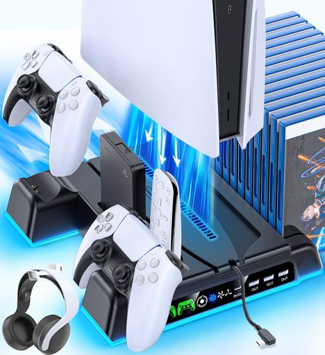 【PS5/PS5Slim/PS5Pro対応】PS5Slim縦置き冷却スタンド3段階風速調整PS5冷却ファンPS5コントローラー充電器2台同時充電充電指示ランプ付ゲームディスク/ヘッドセット/ディスクドライブ/リモコン… 【PS5/PS5Slim/PS5Pro対応】PS5Slim縦置き冷却スタンド3段階風速調整PS5冷却ファンPS5コントローラー充電器2台同時充電充電指示ランプ付ゲームディスク/ヘッドセット/ディスクドライブ/リモコン…