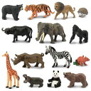 TOYMANY ミニ動物フィギュア 14PCSミニ野生動物フィギュアセット リアルな動物模型 動物園主題 ミニモデル 人気動物 おもちゃ 玩具 誕生日プレゼント クリスマス 新年 飾り物 コレクション 6歳以上(3)
