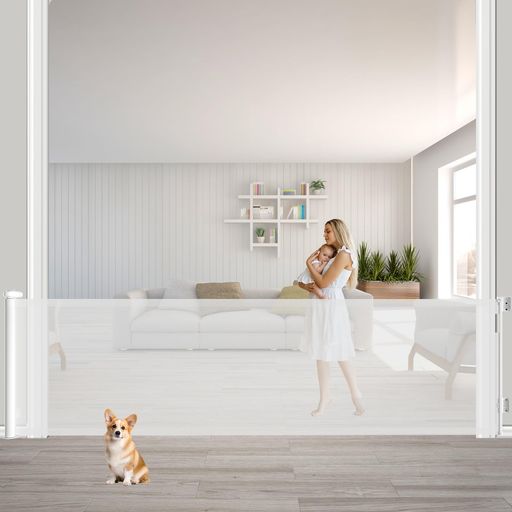 エルフベビー(FairyBaby)ベビーゲートロール最大取付幅350cm最大取付幅3.5m高さ88cm超ロング階段上ワイドゲート巻き取り式段差なしバリアフリー伸縮型格納式ベビーゲートペットゲート引き込…