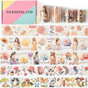 NOTIONSLANDマスキングテープ可愛い美し花女の子手帳DIY透明PETテープ広幅(4巻ギフトボックス)