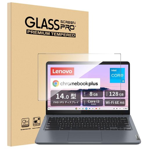 ForLenovoChromebookPlusフィルム14インチ強化ガラス高感度タッチ高透過率硬度9H指紋防止Greerass気泡..