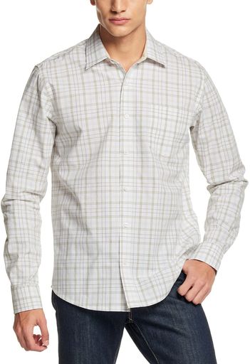 [CQR]シャツ長袖メンズレギュラーフィット軽量耐久性カジュアル綿100ポプリン素材無地チェック柄胸ポケ..