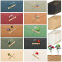 YOVOYレターセット10枚花の封筒24枚便箋アンティークシンプルおしゃれデザインペーパーレターセット手紙クラフト用紙立体的な花ロマンチックレターセットテープ付...