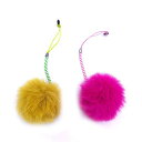 GSGOLFTEESACCESSORIESRABBITHAIRゴルフティーハンガーアクセサリー2個プレゼントにいいゴルフ用品(PINKYELLOW)