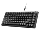 A.JAZZ AK820 有線メカニカルキーボード 赤軸 75% 82キーコンパクトゲーミングキーボード ホットスワップ対応ゴースト防止 GASKET構造 バックライト付きブルーレイ ノブ付き USB接続 DIYキーボード 初心者 ダークスタイル(2)