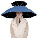 ZEWZE かぶる傘 ハンズフリー レジャーハット 帽子型 日傘 かさ 折りたたみ 釣り小雨 梅雨 熱中症対策 日焼け防止 日よけ 雨具 農作業 スポーツ観戦 暑さ対策 アウトドア ひがさ ガーデニング レディース メンズ (ネイビー・ブラック)(4)