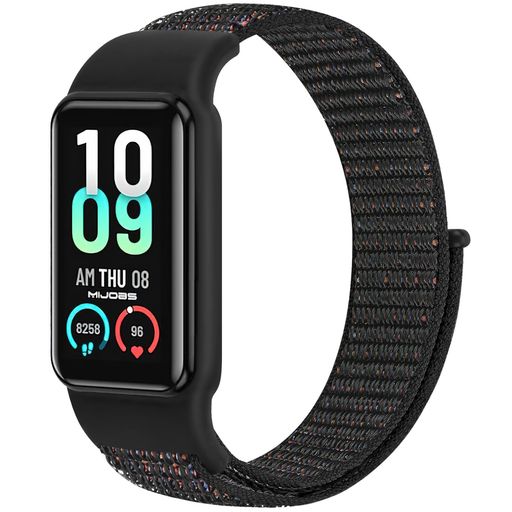 [ENKIC] ナイロンバンド対応 AMAZFIT BAND 7 ナイロン ベルト ベルクロバンド 軽量 柔らかい 防水 耐汗性 マジックテープ 交換バンド メンズ&レディース用 長さ調節可 AMAZFIT BAND 7 対応