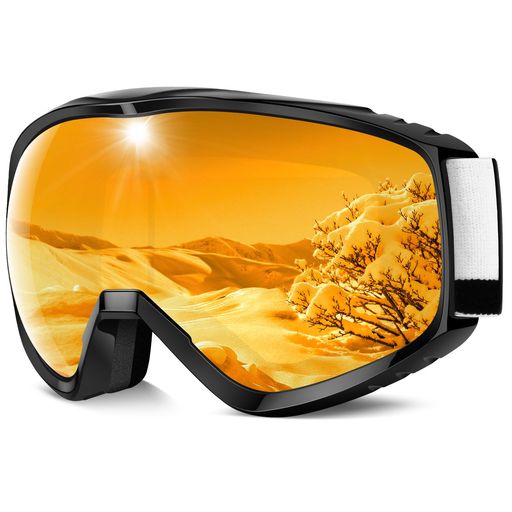 [Findway]スキーゴーグルスノーゴーグルスノーボードゴーグルアップグレードOTG広視野球面レンズ防風/防雪/曇り防止紫外線防止メガネ対応軽量と耐衝撃適用大人男女の登山またはスキー用…