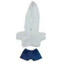 niannyyhouse10cmぬいぐるみ服パーカージーンズ綿人形服着せ替え(white)