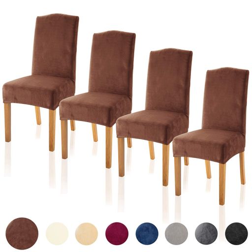 Sofa Covers - TIANSHUフランネル椅子カバーチェアカバー伸縮素材ストレッチふわふわ家庭・ホテル用ウェディング・結婚式・パーティーなど対応取り外し可能洗える(2枚コーヒー)