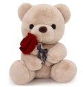 Homehaloテディベアぬいぐるみくまのぬいぐるみ可愛いTeddyBear抱き枕動物可愛いくまぬいぐるみふわふわ特別クマぬいぐるみ気持ちいいTeddyBearwithRose面白いギフト母の日のプレゼント