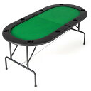 GOPLUSポーカーテーブル8人用折り畳み型番GP10159家庭用業務用幅182X奥行91X高さ76CMカップホルダー付きテーブルゲームパーティゲームグリーン