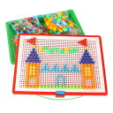 Toyvianペグボードペグパズル296個パズルおもちゃジグソーパズル3Dプラスチック製学習おもちゃ知育色彩認識図形パズルDIYクラフト親子ゲームこどもプレゼント