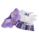 niannyyhouse20cmぬいぐるみ服ジャンパーワイシャツスカートカレッジ風カーディガンセット綿人形アクセサリー着せ替え(Purple)