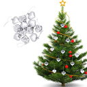 クリスマスオーナメントハート12個セットおしゃれハート型クリスマスボールオーナメント北欧風ガーランドクリスマスツリー飾りバレンタインデー結婚式パーティーデコレー...
