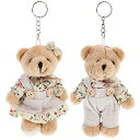 CALLARONクマぬいぐるみキーホルダー2点セットカップルお揃いバッグ飾り熊ふわふわバレンタインデープレゼント