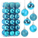 Taekuクリスマスオーナメント36個入りボールクリスマスツリー飾りフック付きDIYクリスマスツリー雰囲気が装飾部屋喫茶店店舗デコレーション新年家庭用直径4cm...