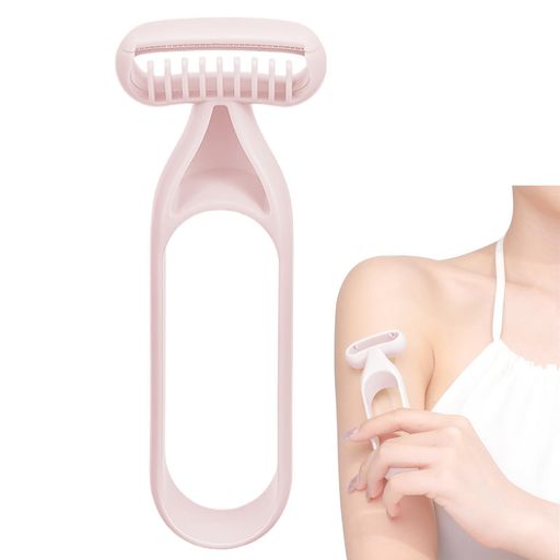 Gevlonecirly女性用シェーバーカミソリ敏感肌対応レディースカミソリすね毛・腋毛・全身ムダ毛処理スキンガード設計3色グリー・ングレー・肌色1個(02肌色)