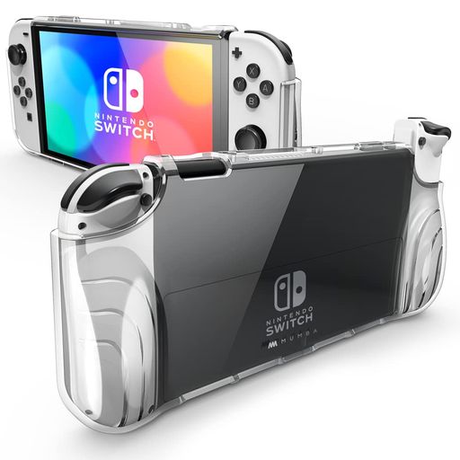 MUMBANINTENDOSWITCHOLED2021用ケース有機ELモデル保護クリアカバーTPUグリップ付き全面保護傷防止指紋防止衝撃吸収JOY-CONコントローラー対応[THUNDERBOLTシリーズ]