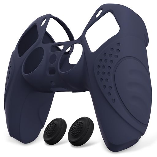 EXTREMERATEPLAYVITALPS5コントローラーに適用するカバー、PS5コントローラー対応用保護カバー、スティックキャップ付き【ガーディアンエディション-ミッドナイトブルー】
